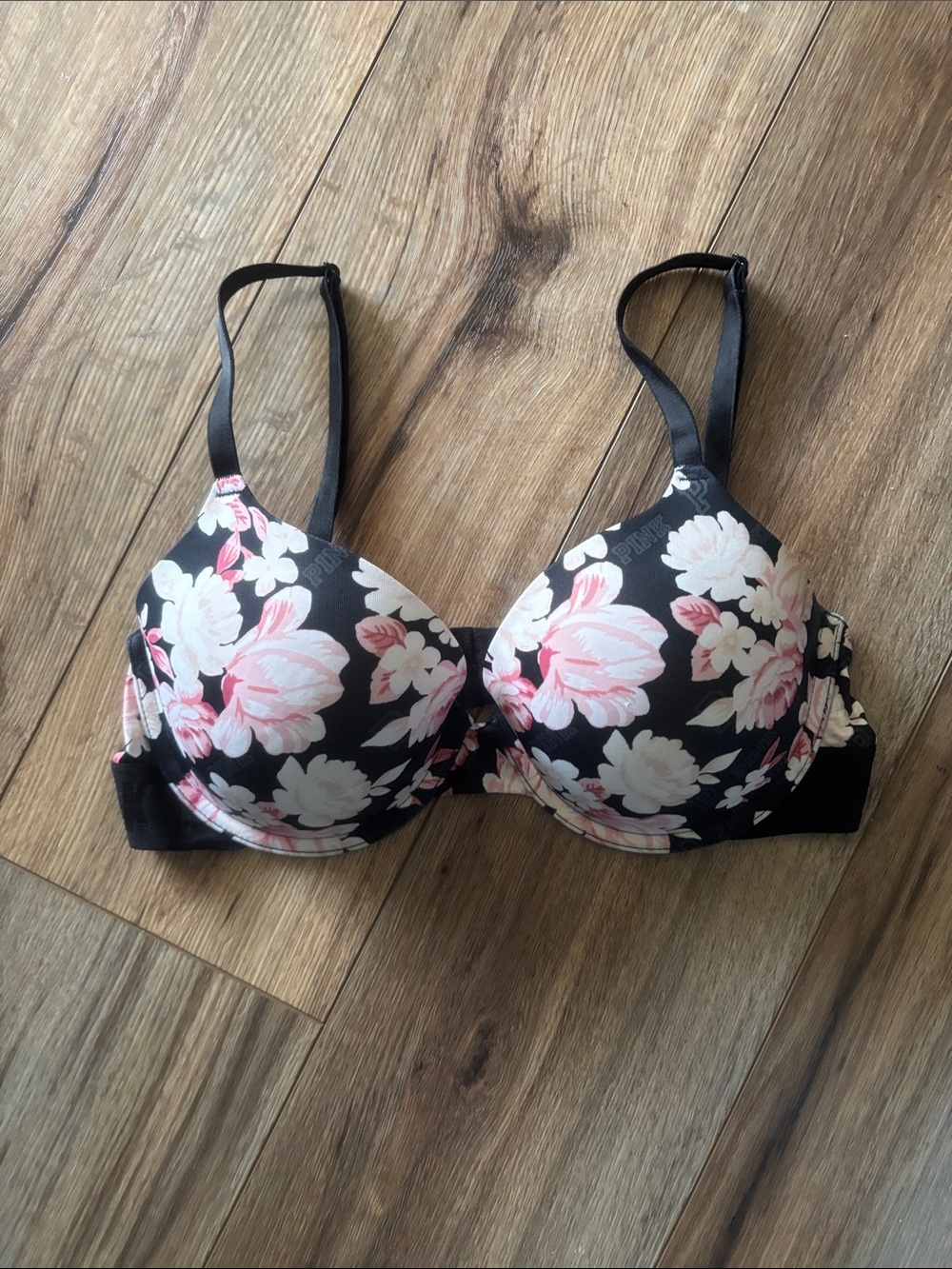 Floral Wear Everywhere Bra in Black and Pink